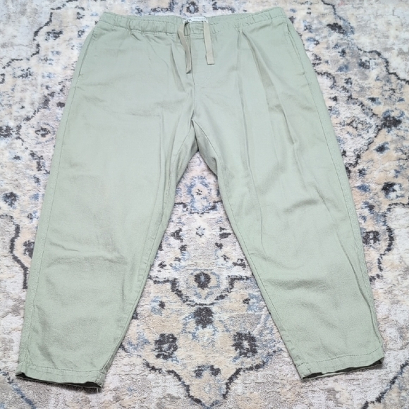 Zara Other - Zara Carrot Fit Light Sage Green Casual Pants XL Relaxed Tapered Leg